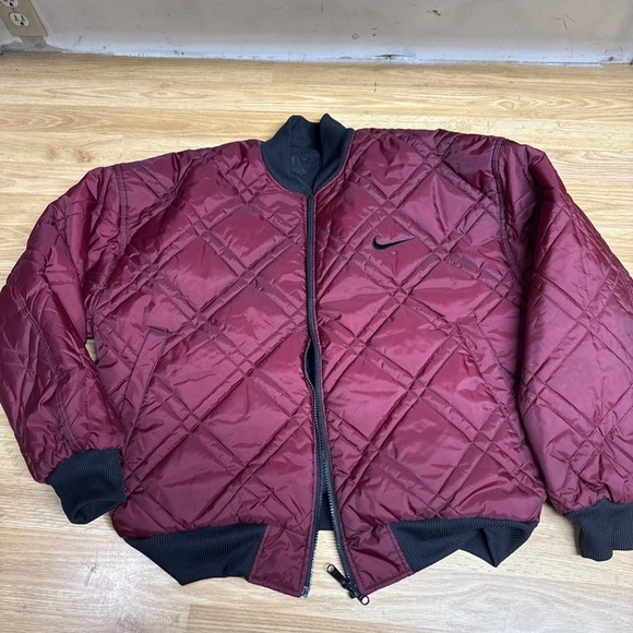 Nike Other - Vintage Nike Reversible Quilted Puffer Bomber Jacket Size Med 90s Swoosh Black